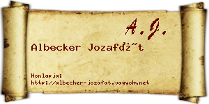 Albecker Jozafát névjegykártya